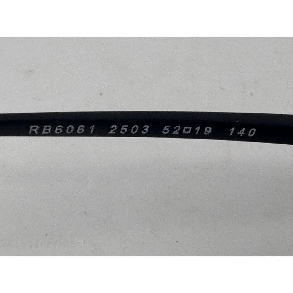 Ray-Ban RB6061 Eyeglass Frames Only 52-19-140 Black 2503 Italy